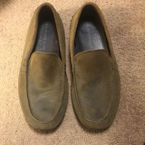 John Varvatos brown suede loafer